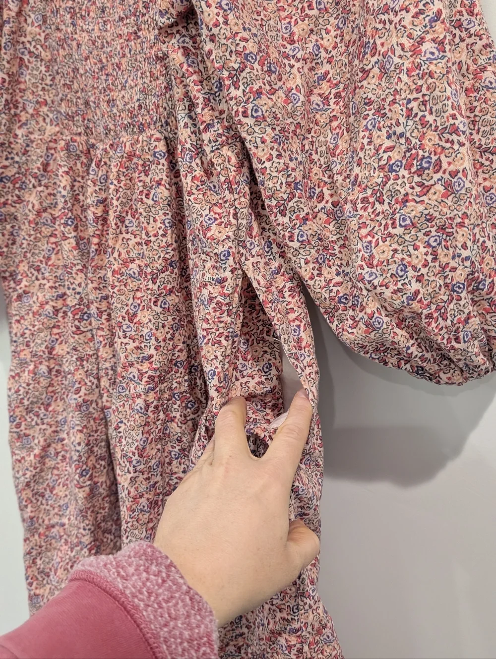 Pink Floral Cotton Dress - Maxi - Medium - Picture 7 of 7